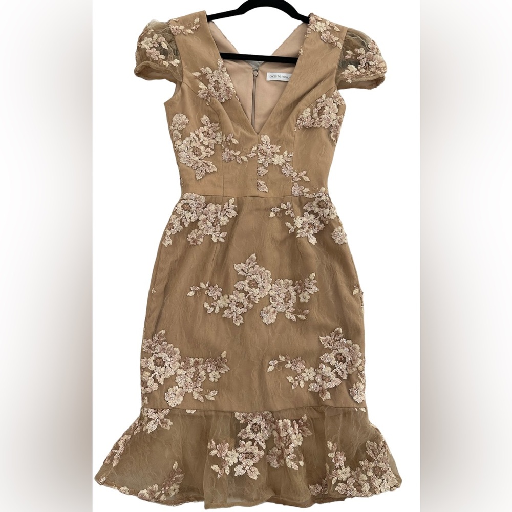 Dress the population dress (measures like XS no size tag) tan